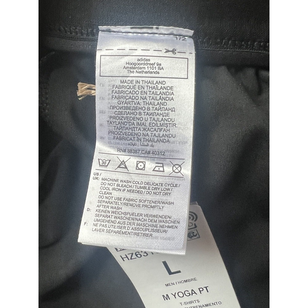 $70 NWT Adidas Aeroready Training Yoga Black Pants Men's Size Large Black HZ6319 - Picture 13 of 15